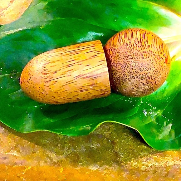 Unique and Unbranded Salt and Pepper Shakers - possibly coconut shell - Picture 4 of 8